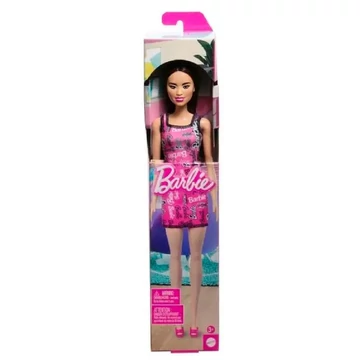 Barbie Chic barna hajú divatbaba rózsaszín Barbie ruhában - Mattel