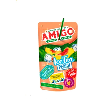 Amigo szívószálas barackos icetea üdítőital 200ml