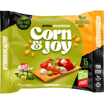 Corn&amp;Joy extrudált kenyér rozmaring és olívaolaj ízesítéssel 80 g