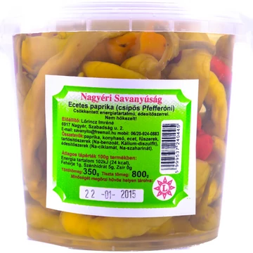 Nagyéri vödrös ecetes csípős pfefferoni paprika 300g