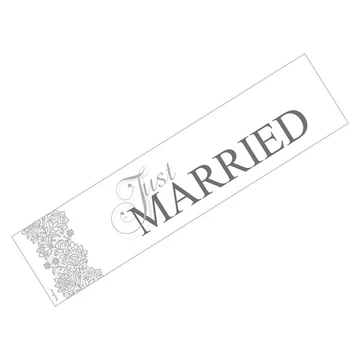 Esküvői rendszámtábla "Just Merried" felirattal