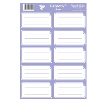 T-Creative orgona színű füzetcímke 1ív 
