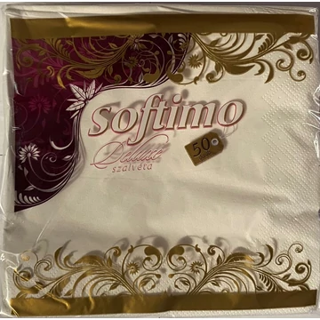 Softimo szalvéta fehér színben 50db 2rétegű 33x33cm 