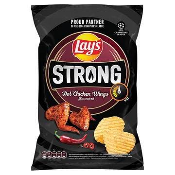 Lay's Strong csípős csirkeszárny ízű burgonyachips 120 g