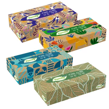 Tento flat dobozos papír zsebkendő többféle változatban 100lap 2rétegű