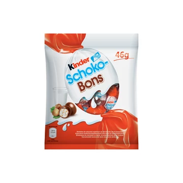 Kinder Schoko-Bons tejcsokoládé bonbonok tejes krémmel és mogyoródarabkákkal töltve 46 g