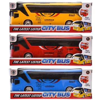 Játék elemes busz többféle színben JA4223