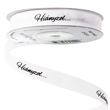 Kegyeleti ripsz szalag faliratos 12mmx20m fehér GX12-03