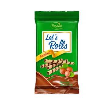 Bogutti Lets Rolls mogyoró ízű krémmel töltött ostyarúd 120g