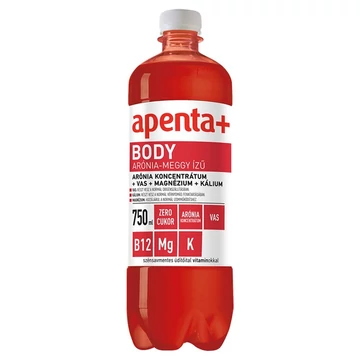 Apenta+ Body arónia-meggy ízű szénsavmentes üdítőital édesítőszerekkel, vitaminokkal 750 ml - csak egyedi szállítással vagy személyes átvétellel