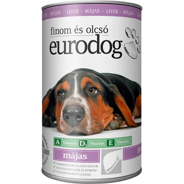 Eurodog májas kutyakonzerv 1240g - csak egyedi szállítással vagy személyes átvétellel