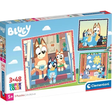 Bluey 3x48db-os Supercolor puzzle - Clementoni