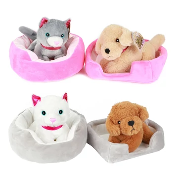 Cuki plüss kutya vagy cica fekhellyel 1db