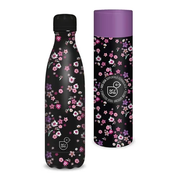 Ars Una: Pearl Blossom Black duplafalú fém kulacs díszdobozban 500ml