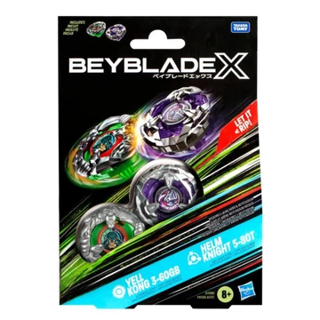 Beyblade X: Duall Pack Yell Kong 3-60GB vs. Helm Knight 5-80T pörgettyű szett - Hasbro