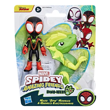 Spidey és csodálatos barátai - Miles Morales és Elektroszaurusz Dino-Háló Akciófigura Szett - Hasbro