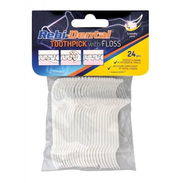 Rebi-dental fogpiszkáló fogselyemmel 24db
