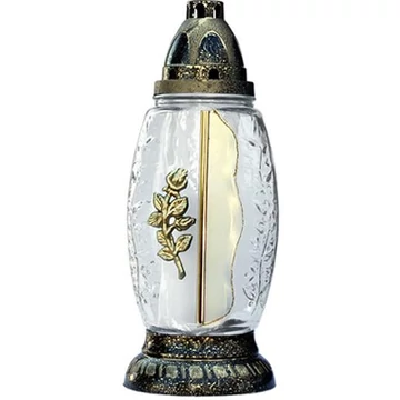 Kegyeleti mécses rózsás 28cm arany RZ-37