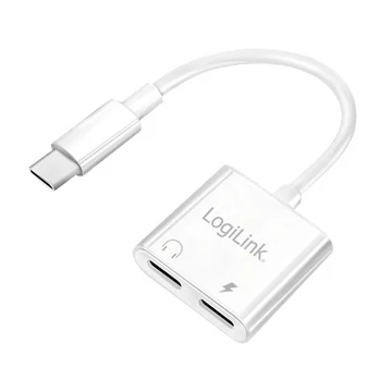 Logilink USB-C adapter PD töltőporttal, 2x USB-C, max. 60 W, fehér - UA0433