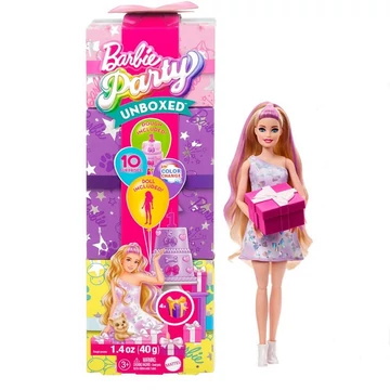 Barbie: Party Reveal meglepetés baba Francia buldog kutyussal - Mattel