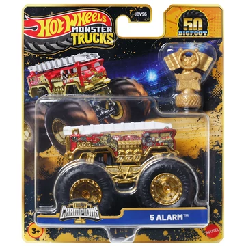 Hot Wheels Monster Trucks: 5 Alarm bajnok kisautó serleggel 1/64 - Mattel
