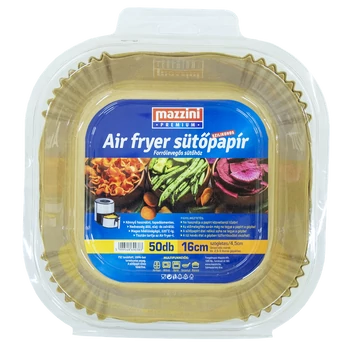 Mazzini premium szögletes sütőpapír airfryer-be 16cm 50db-os kiszerelésben