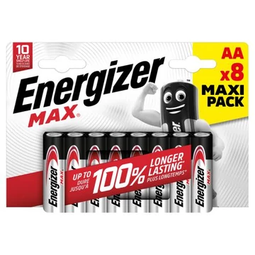 Energizer max alkáli ceruzaelem AA 8db-os kiszerelésben
