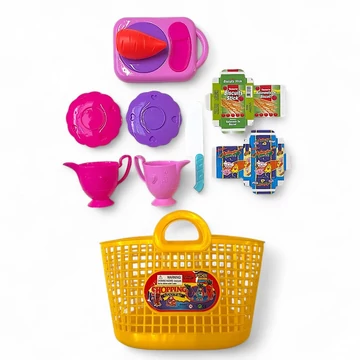Játék edénykészlet kosárban többféle színben BZ8627