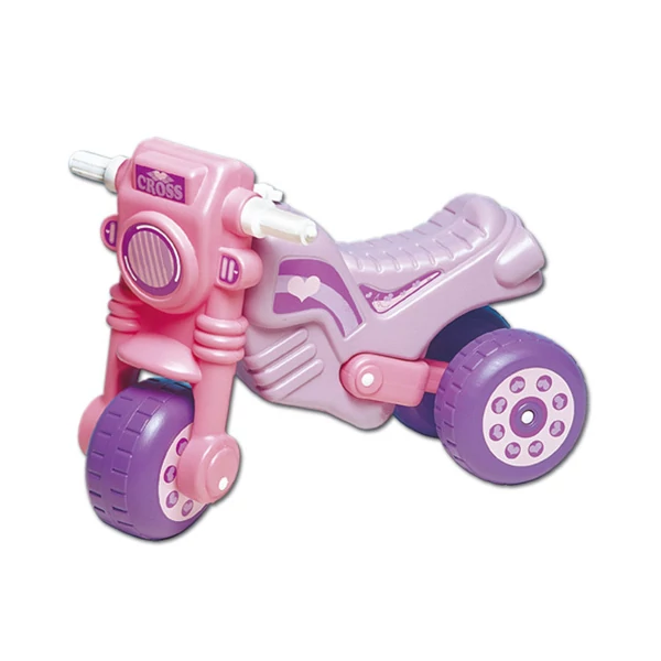 Lábbal hajtós rózsaszínű cross motor - D-Toys