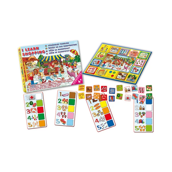 Vásárolni tanulok 4 nyelvű készségfejlesztő társasjáték - D-Toys