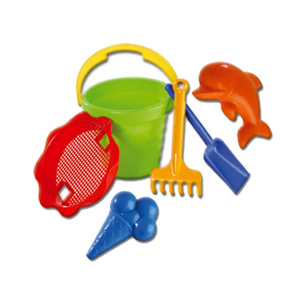 Nagy homokozó szett hullámos vödörrel 6 részes - D-Toys