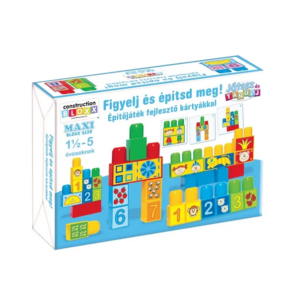 Játssz és tanulj!: Figyelj és építsd meg! Építőjáték fejlesztő kártyákkal - D-Toys