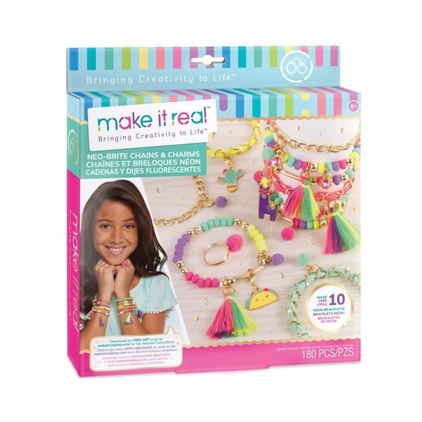 Make it Real: Ékszerkészítő szett- Sikkes neon pom-pomok