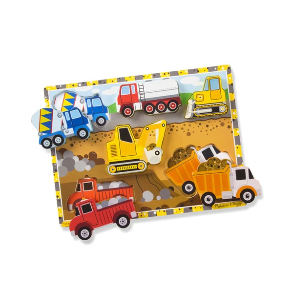 Munkagépes vastag fa formapuzzle 6 elemmel - Melissa & Doug