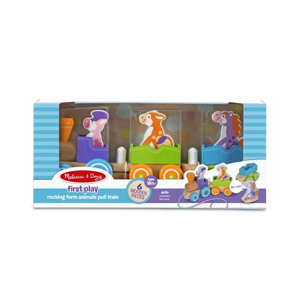 Húzható fa vonat a farm állataival - Melissa & Doug