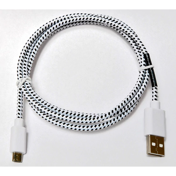 Hama micro usb adat kábel szövet bevonattal 1m - fehér (20075)