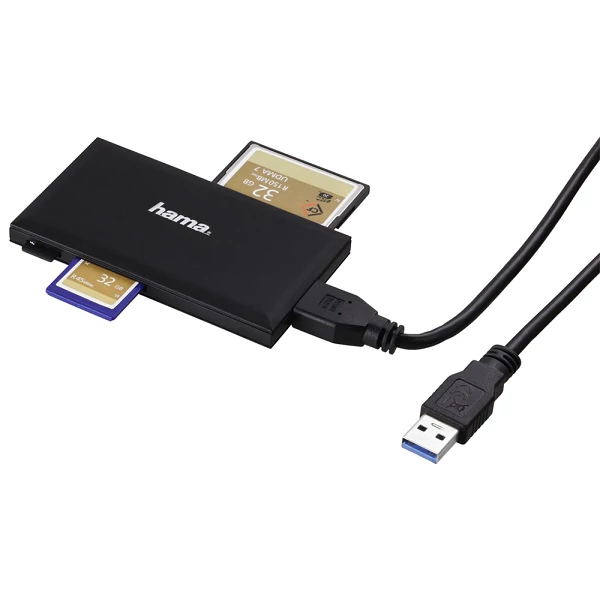Hama Superspeed Slim Multi usb 3.0 külső kártyaolvasó sd micro sd - fekete (181018)