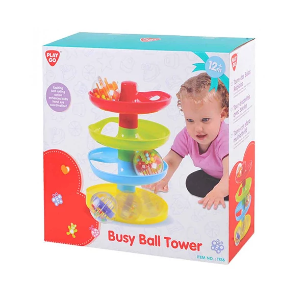 Playgo: Bébi golyópálya torony három golyóval