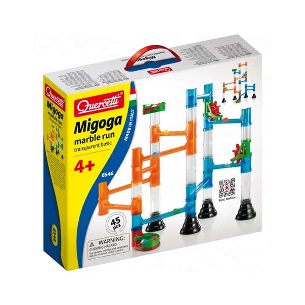 Quercetti: Migoga Átlátszó golyópálya 45db-os