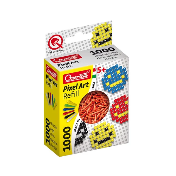 Quercetti: Pixel Art piros szinű pötyi utántöltő 1000db