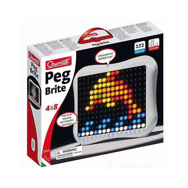 Quercetti: Peg Brite világító kristály pötyi szett 122db-os