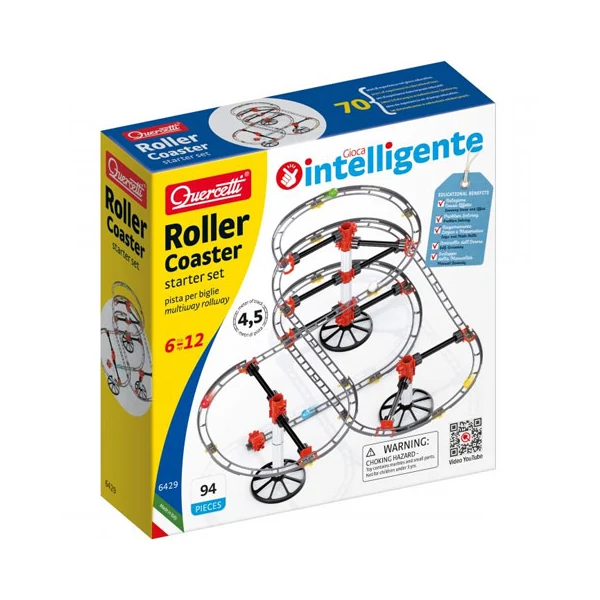 Quercetti: Hullámvasút golyópálya alap szett 94db-os