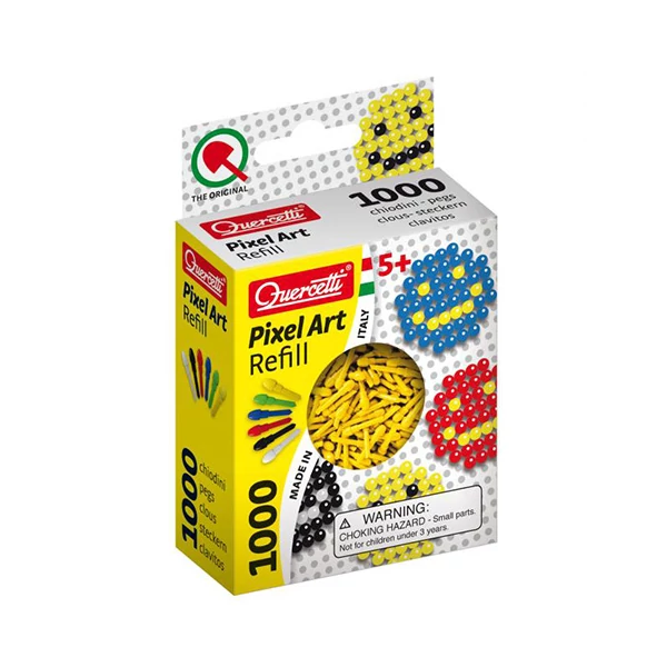 Quercetti: Pixel Art sárga színű 4mm-es pötyi utántöltő 1000db-os