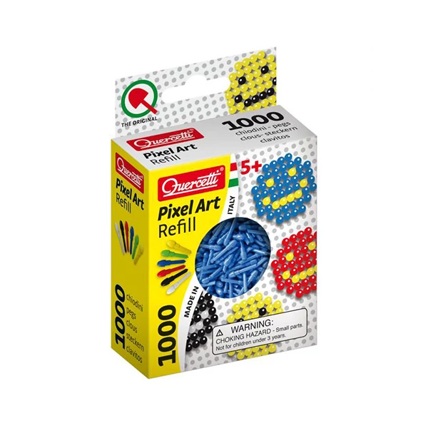 Quercetti: Pixel Art kék színű 4mm-es pötyi utántöltő 1000db-os