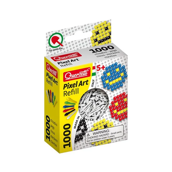 Quercetti: Pixel Art fehér színű 4mm-es pötyi utántöltő 1000db-os