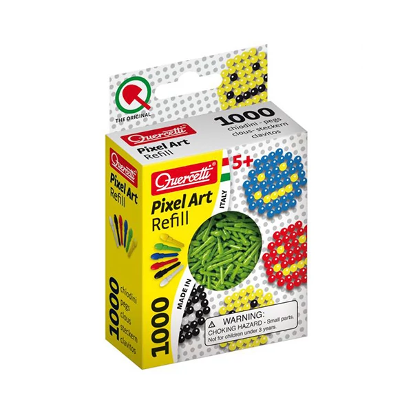 Quercetti: Pixel Art zöld színű 4mm-es pötyi utántöltő 1000db-os