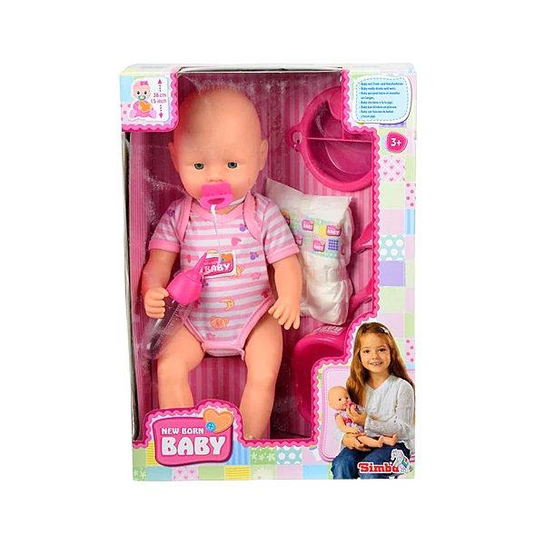 New Born Baby Pisilős baba kiegészítőkkel 38cm - Simba Toys
