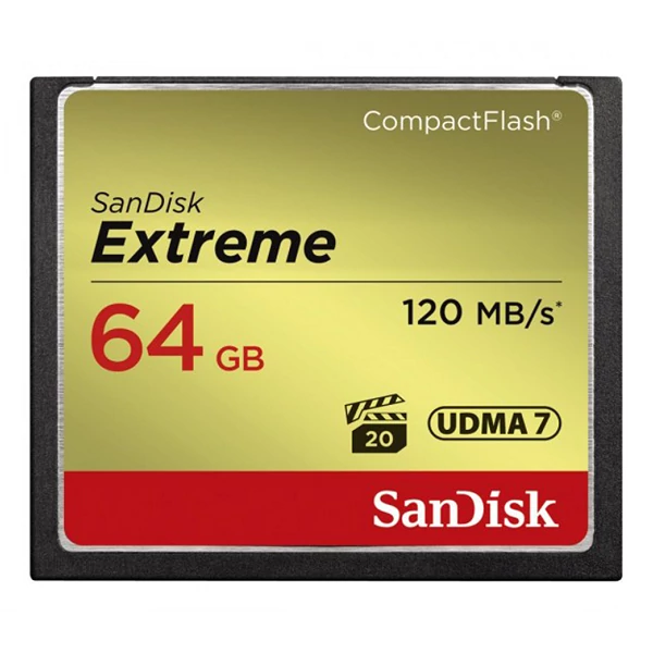 Sandisk cf extreme 64 GB memóriakártya 120mb/s 85mb/s SDCFXSB-064G-G46 (124094)