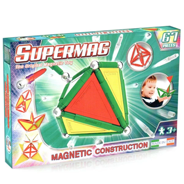 Supermag: 67db-os mágneses építőjáték szett panelekkel