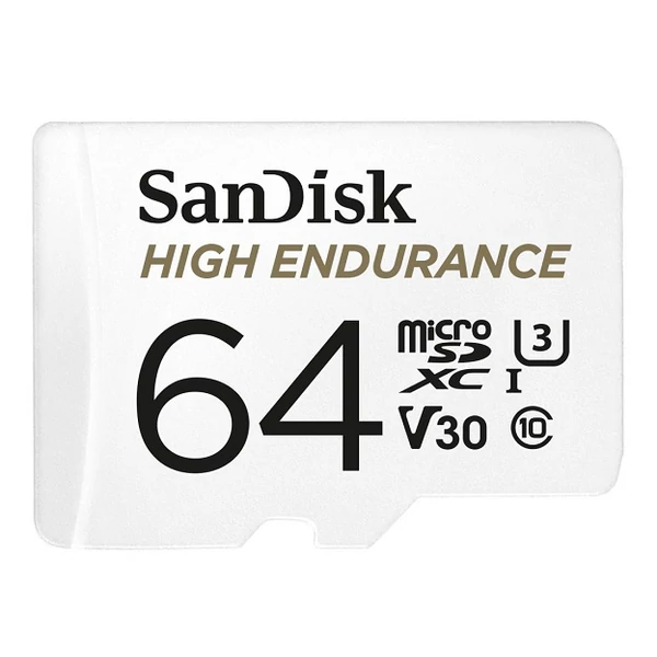 Sandisk microSDXC high endurance 64 GB memóriakártya 100 mb/s c10 u3 v30 micro SD XC (183566)